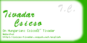 tivadar csicso business card